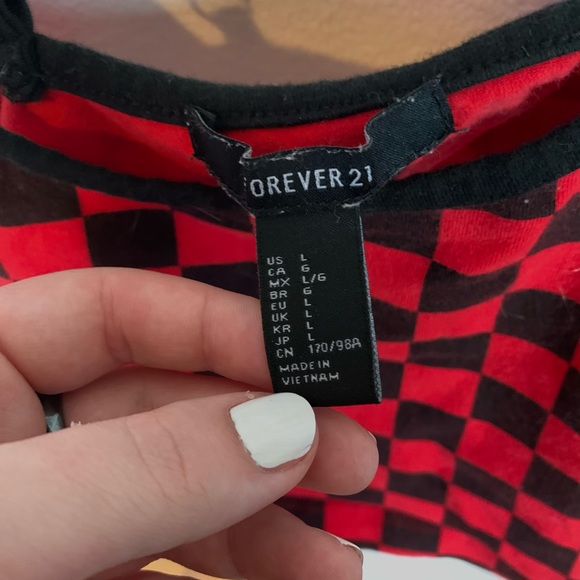 forever 21 red checkered crop top - Picture 2 of 2